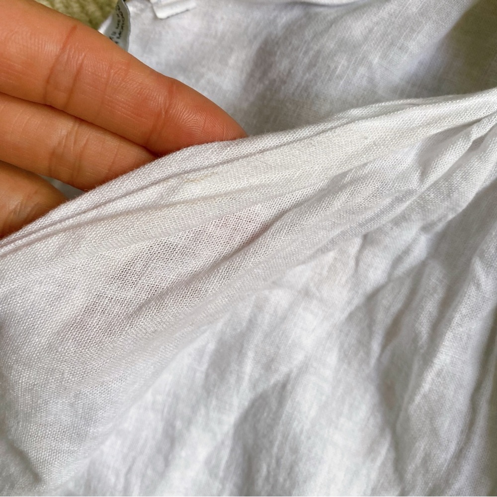 🐚 ZARA BOHO WHITE ASYMMETRICAL LINEN DRESS! - Picture 13 of 16